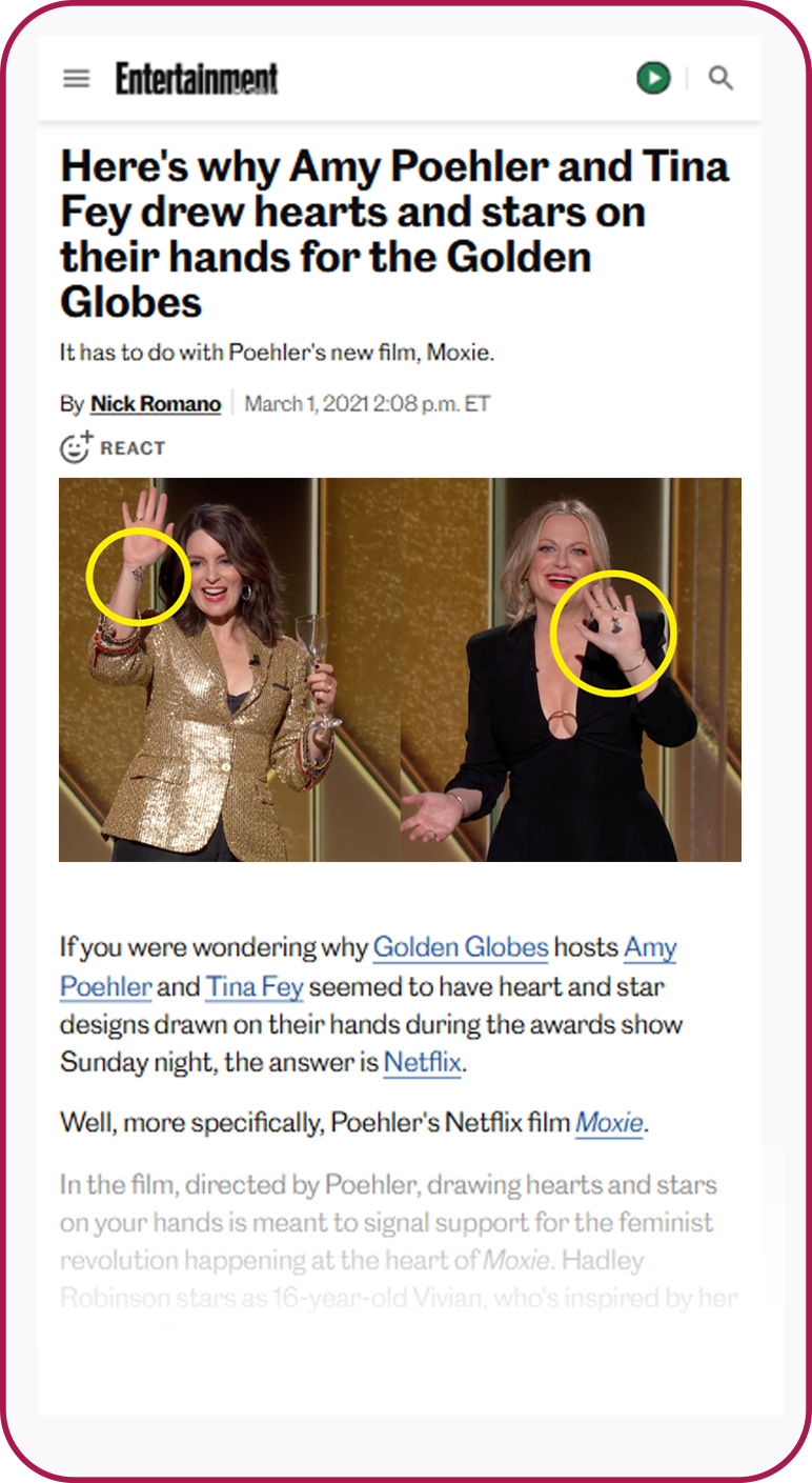 Moxie Tina Fey and Amy Poehler