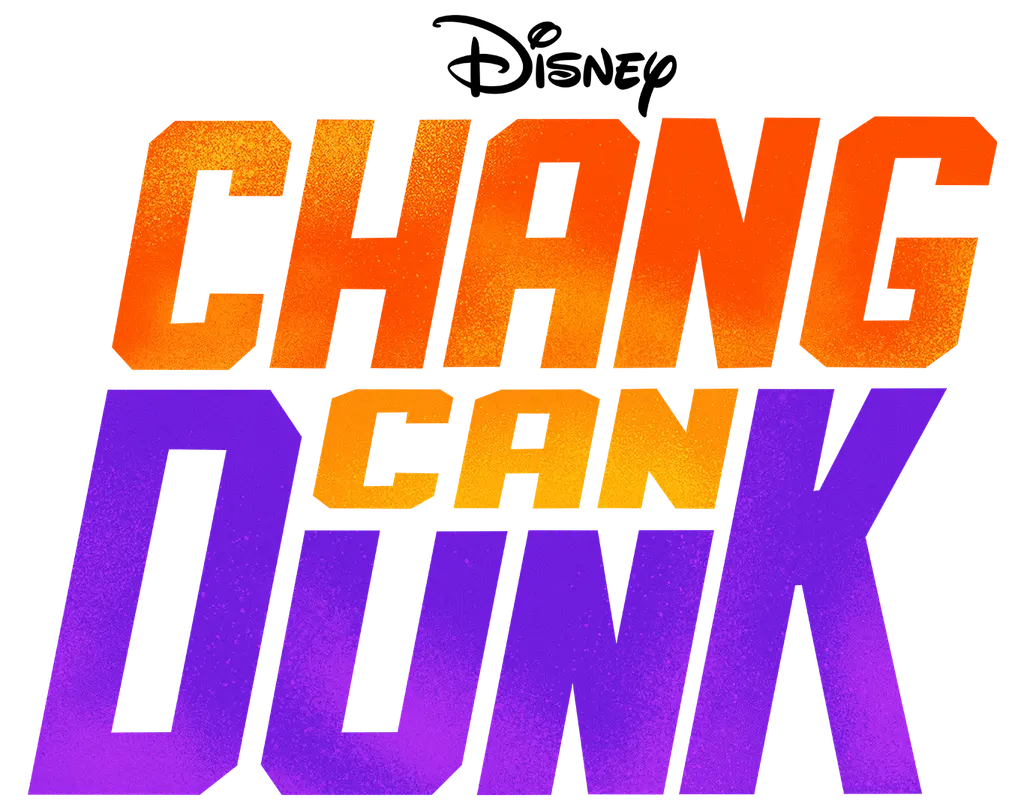 Orange and purple distressed title lettering reads “Chang Can Dunk” against a black background.